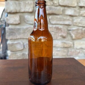 Antique Amber Glass Bottle, 1950